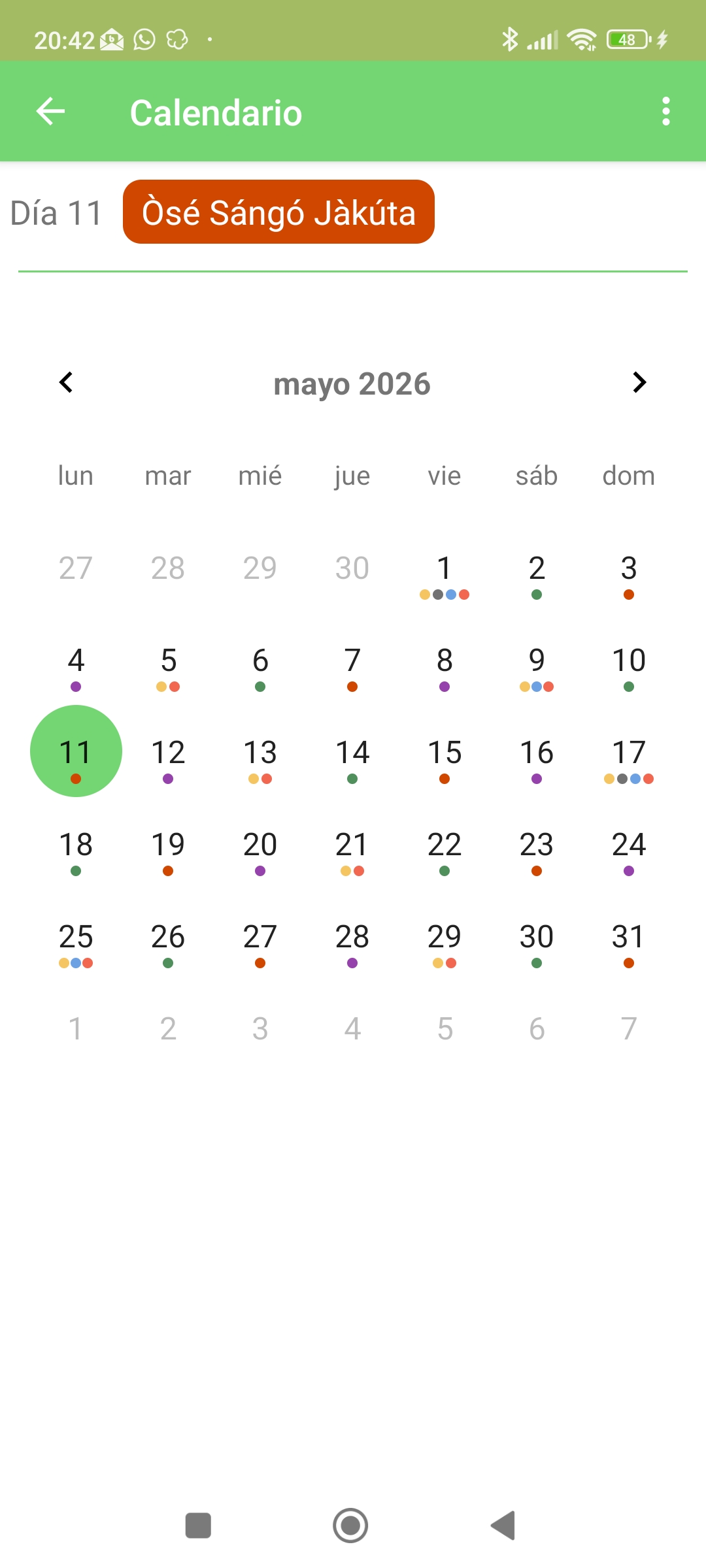 Captura de pantalla App El Oráculo de Ifá